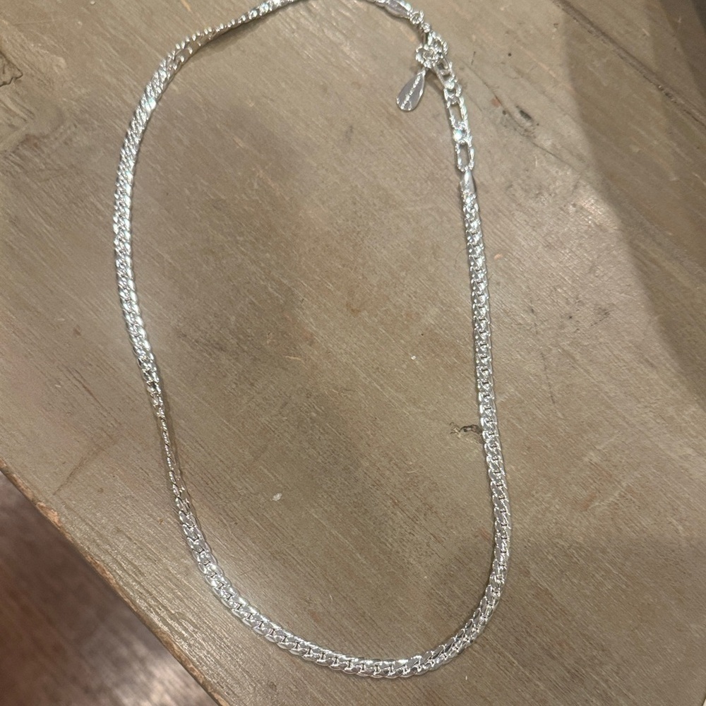 Jenny Bird Wallace Cuban Herringbone Silver Chain Necklace - Picture 3 of 6